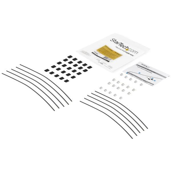 StarTech.com CONNLOCKPK10 turvakaapelit (10 kpl, varkaudenesto kaapelilukko, säädettävä, lämpökutiste, holkit) - turvakaapeli - hopea - 30 cm (10 kpl