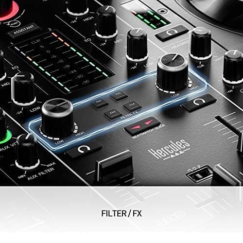 Hercules DJControl Inpulse 500 (2-deck DJ-controller, Beatmatch Guide, IMA, 16 RGB-pads, integreret lydkort/mixer, mic-in, DJ Academy) & DJMonitor 32: