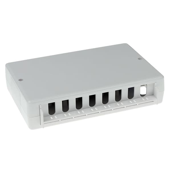 ACT pinta-asennettava laatikko suojaamaton 8 porttia CAT5E. Tyyppi: CAT5E asennuslaatikko c5e 8 prt suojaamaton (FA5000)
