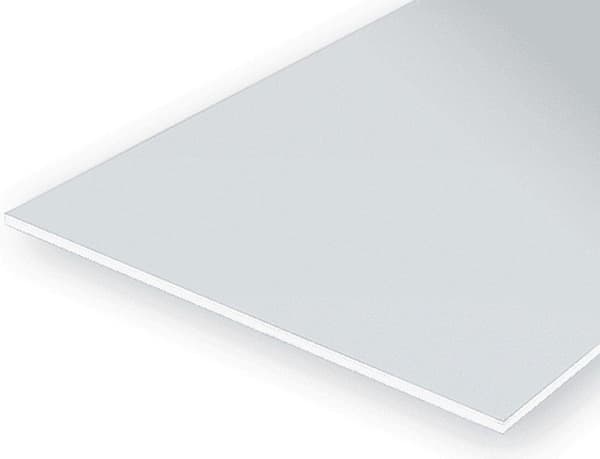 Stedsegrøn 9015 Glat plade Hvid 152X292mm 0,4mm tyk (3stk) Styren