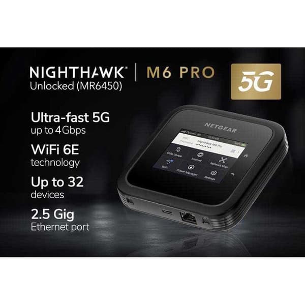 Netgear Bærbar Router Mr6450-100eus Nighthawk Wifi 6e 5g Søvfarvet