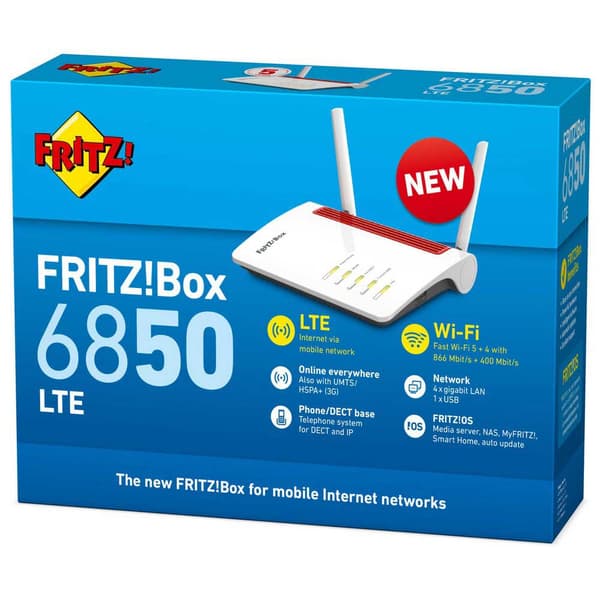 Fritz Trådløs Router !box 6850 Lte 3g/4g Hvid