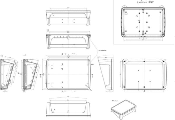 Bopla BoPad BOP 10.1 P-9016-SET Konsolhus 285 x 198 x 92.90 ABS Hvid (RAL 9016) 1 stk.