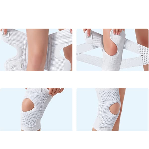 INF Knästöd för sport, patellastöd, uppgraderad vit sjätte generationen (2-pack)