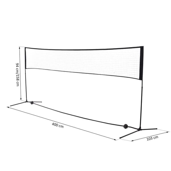 Urheiluverkko, 400x103 cm, Musta