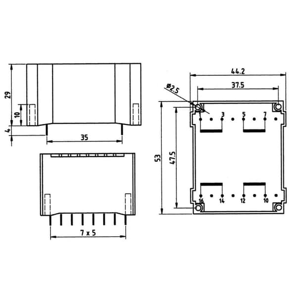 LOW-PROFILE TRANSF. 10VA SEC:2