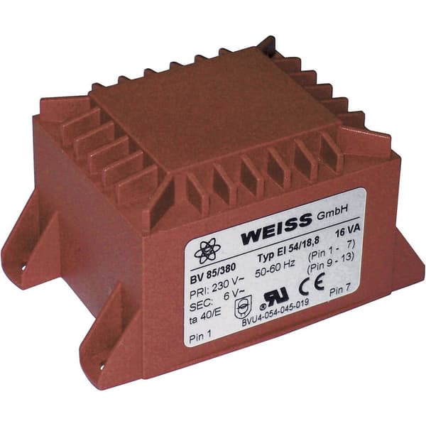 Weiss Elektrotechnik 85/388 Kretskortstransformator 1 x 230 V 2 x 12 V/AC 16 VA 667 mA
