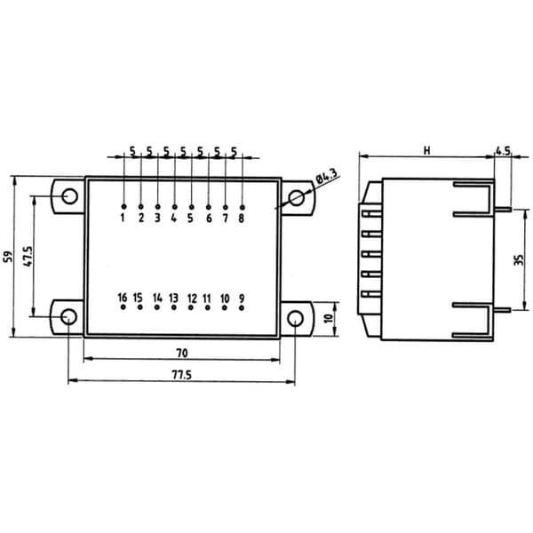 Weiss Elektrotechnik 85/424 Kretskortstransformator 1 x 230 V 1 x 18 V/AC 50 VA 2.78 A