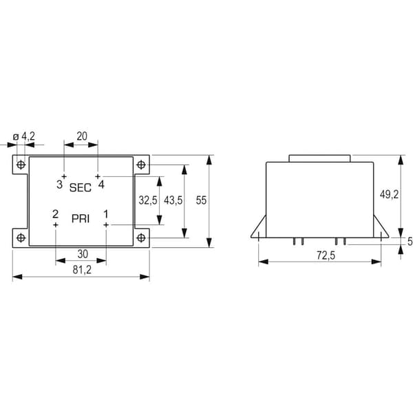 Block VCM 25/1/15 Kretskortstransformator 1 x 230 V 1 x 15 V/AC 25 VA 1.66 A