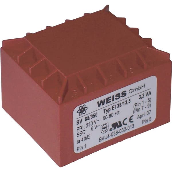 Weiss Elektrotechnik 85/350 Kretskortstransformator 1 x 230 V 1 x 6 V/AC 3.20 VA 533 mA