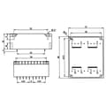 Miniatyrbild 2 av 2: Weiss Elektrotechnik 83/262 Kretskortstransformator 1 x 230 V 2 x 6 V/AC 14 VA 1167 mA