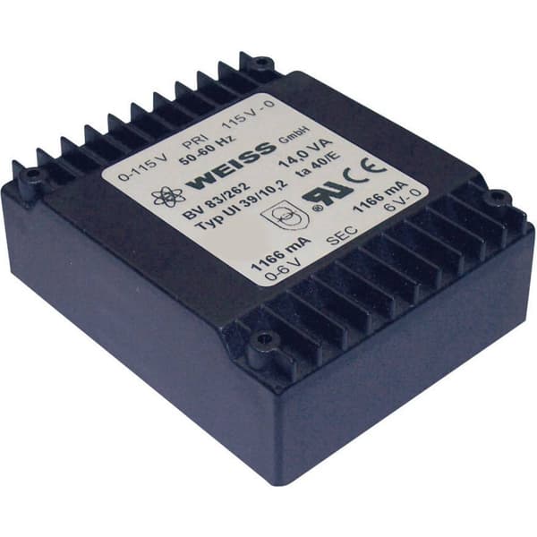 Weiss Elektrotechnik 83/262 Kretskortstransformator 1 x 230 V 2 x 6 V/AC 14 VA 1167 mA