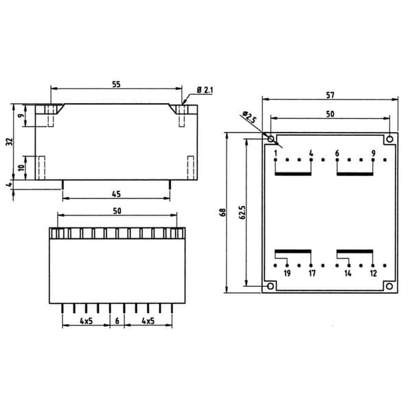 PLATTRANSFORM. 24 VA SEK.: 2X1