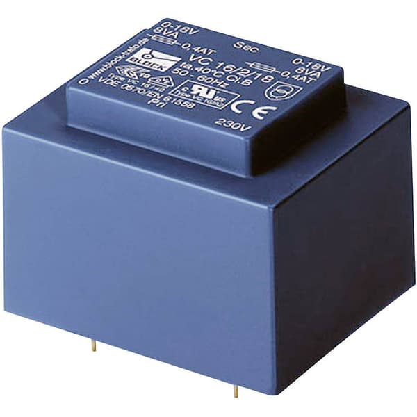 Block VC 16/1/9 Kretskortstransformator 1 x 230 V 1 x 9 V/AC 16 VA 1.77 A