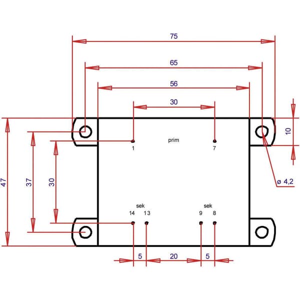 Gerth PTA542402 Kretskortstransformator 1 x 230 V 2 x 12 V/AC 16 VA 666 mA