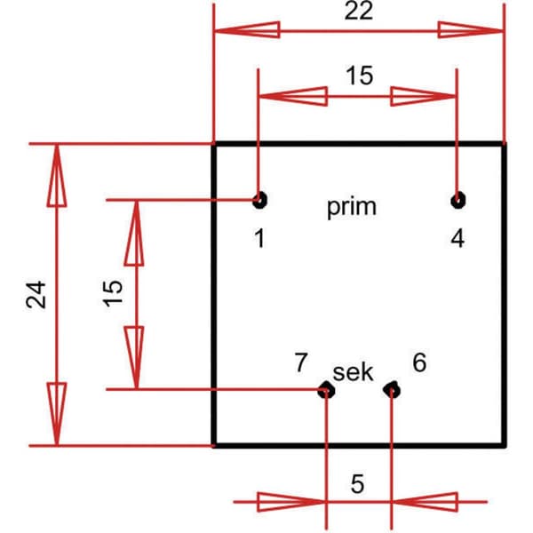 Gerth PT202401 Kretskortstransformator 1 x 230 V 1 x 24 V/AC 0.50 VA 20 mA