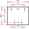Miniatyrbild 4 av 4: Gerth PT300901 Kretskortstransformator 1 x 230 V 1 x 9 V/AC 1.80 VA 200 mA