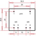 Miniatyrbild 4 av 4: Gerth PT301202 Kretskortstransformator 1 x 230 V 2 x 6 V/AC 1.80 VA 150 mA