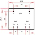 Miniatyrbild 4 av 4: Gerth PT301502 Kretskortstransformator 1 x 230 V 2 x 7.50 V/AC 1.80 VA 120 mA