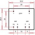 Miniatyrbild 4 av 4: Gerth PT302402 Kretskortstransformator 1 x 230 V 2 x 12 V/AC 1.80 VA 75 mA