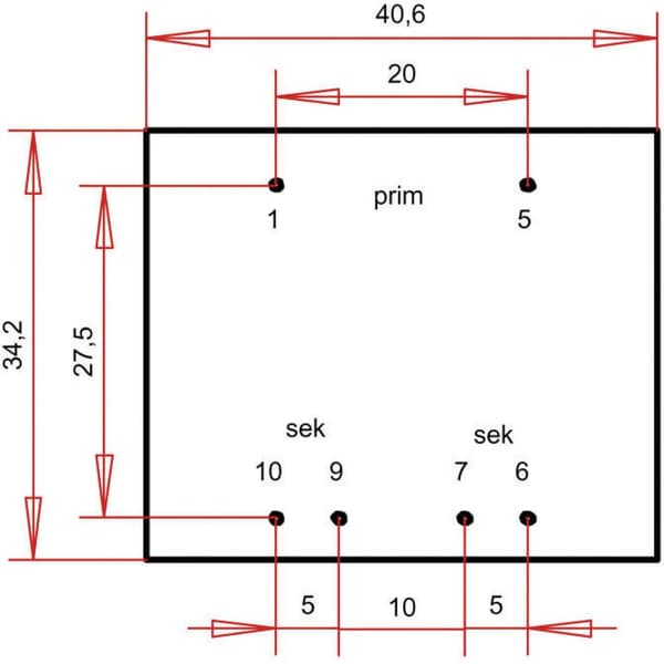 Gerth PTG382402 Kretskortstransformator 1 x 230 V 2 x 12 V/AC 3.60 VA 150 mA