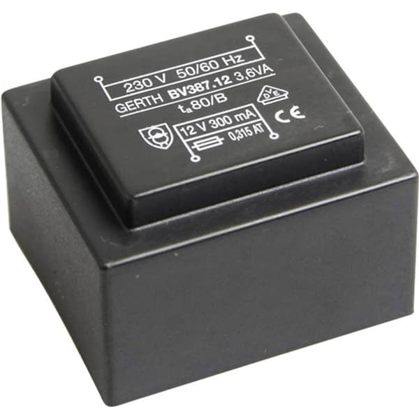 Gerth PTG382402 Kretskortstransformator 1 x 230 V 2 x 12 V/AC 3.60 VA 150 mA