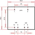 Miniatyrbild 4 av 4: Gerth PTG386002 Kretskortstransformator 1 x 230 V 2 x 30 V/AC 3.60 VA 60 mA