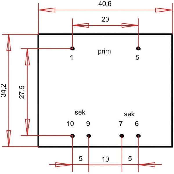 Gerth PTG386002 Kretskortstransformator 1 x 230 V 2 x 30 V/AC 3.60 VA 60 mA