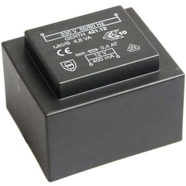 Gerth PT424802 Kretskortstransformator 1 x 230 V 2 x 24 V/AC 4.80 VA 100 mA