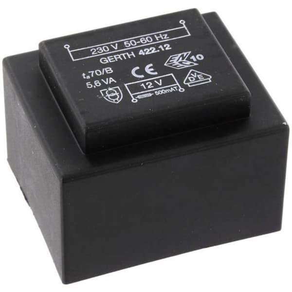 Gerth PTB421802 Kretskortstransformator 1 x 230 V 2 x 9 V/AC 5.60 VA 311 mA