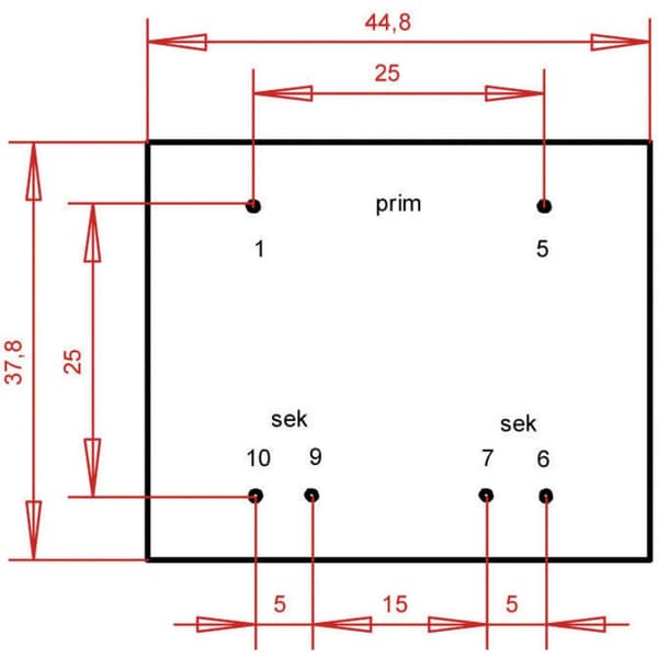 Gerth PTB422402 Kretskortstransformator 1 x 230 V 2 x 12 V/AC 5.60 VA 233 mA