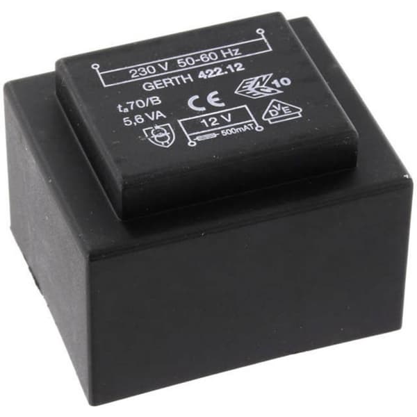 Gerth PTB422402 Kretskortstransformator 1 x 230 V 2 x 12 V/AC 5.60 VA 233 mA