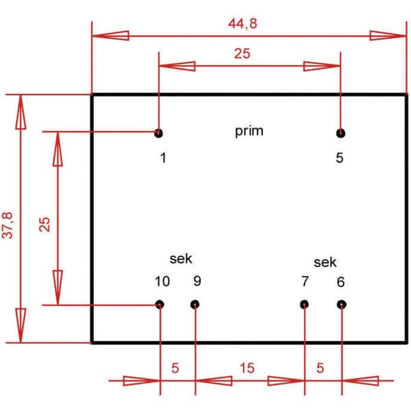 Gerth PTF421202 Kretskortstransformator 1 x 230 V 2 x 6 V/AC 8 VA 666 mA