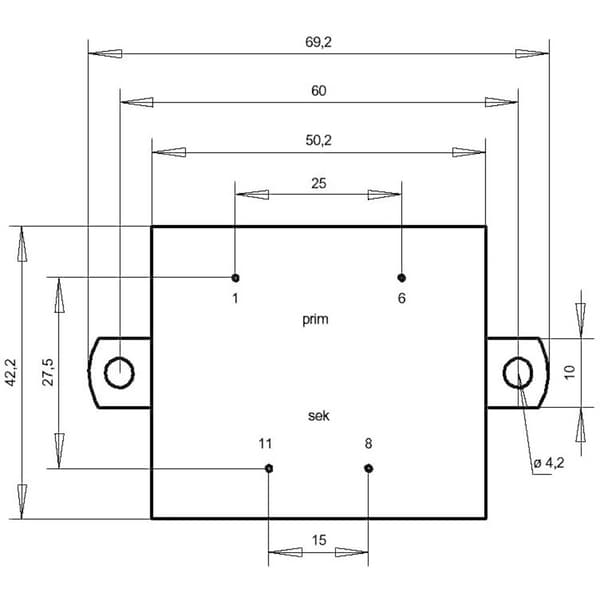Gerth PT481501F Kretskortstransformator 1 x 230 V 1 x 15 V/AC 10 VA 666 mA