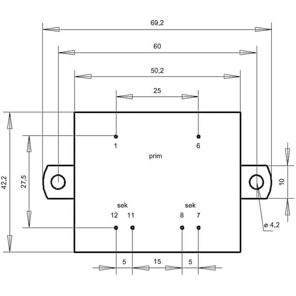 Gerth PT482402F Kretskortstransformator 1 x 230 V 2 x 12 V/AC 10 VA 416 mA