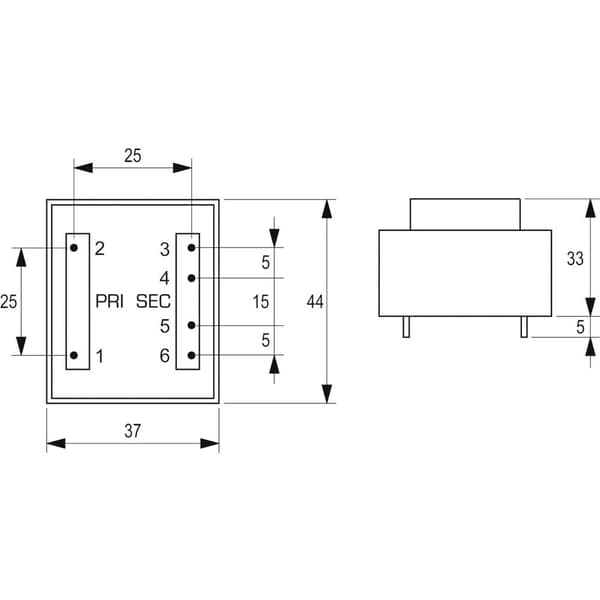 Block VC 5,0/1/15 Kretskortstransformator 1 x 230 V 1 x 15 V/AC 5 VA 333 mA