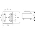 Miniatyrbild 3 av 3: Block VB 2,8/2/18 Kretskortstransformator 1 x 230 V 2 x 18 V/AC 2.80 VA 77 mA