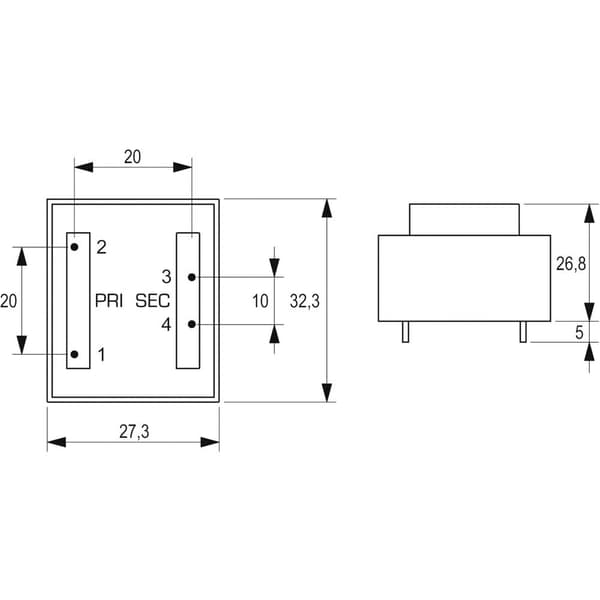 Block VB 2,0/1/12 Kretskortstransformator 1 x 230 V 1 x 12 V/AC 2 VA 166 mA