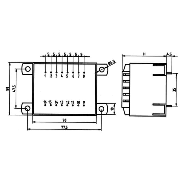 Weiss Elektrotechnik 85/413 Kretskortstransformator 1 x 230 V 1 x 15 V/AC 36 VA 2.40 A