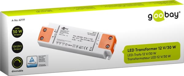 LED-transformator 12 V (DC) (DC), 30 W