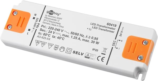 LED-transformator 24 V (DC)/30 W