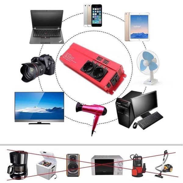 6000W 50hz Automotive Inverter, DC 12V till AC 220V bil spänningsomvandlare