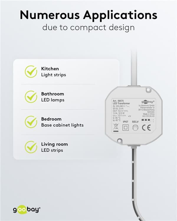 LED-transformator 12 V/12 W