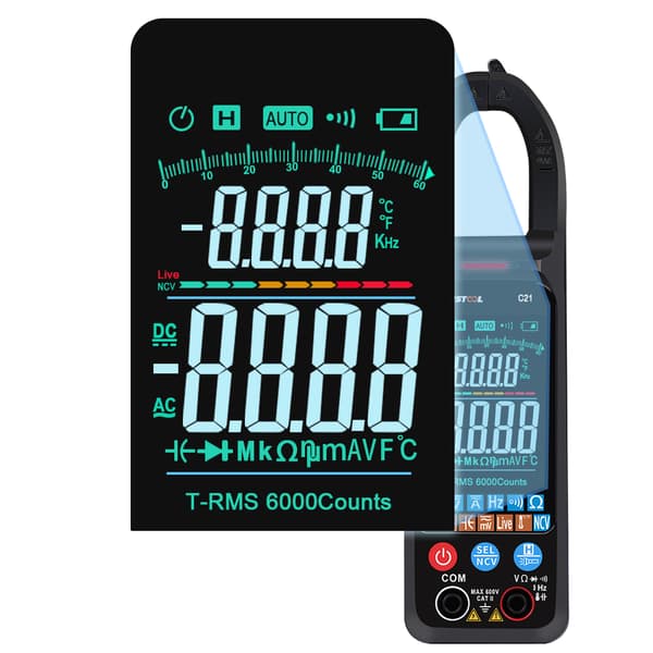AC/DC Strømspænding Digital Clamp Meter NCV 6000 Tæller Sand RMS Automatisk måling Smart Digital Multimeter