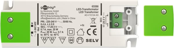 LED-konstantströmtransformator 700 mA, 20 W