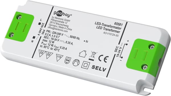 LED-konstantstrøms-driver 350 mA, 12 W, superflad