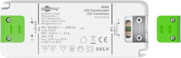 LED-konstantströmtransformator 500 mA, 12 W