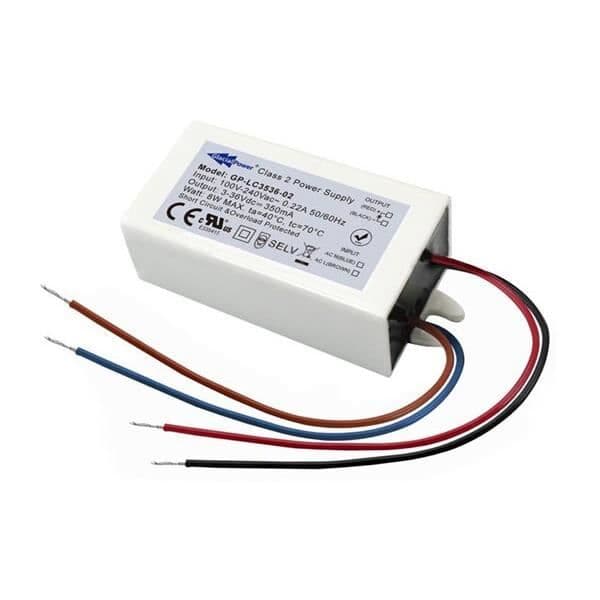 Switching LED-strömförsörjning - Glacialpower - 8 W - 350 mA - 3 ~ 36 VDC - Konstant ström