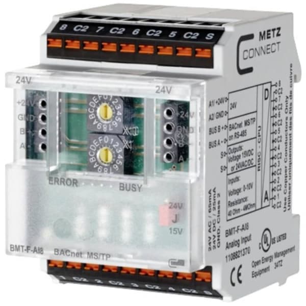 BACnet MS/TP-modul - METZ CONNECT - BMT-F-AI8 - 8 konfigurerbara ingångar - Strömförsörjning