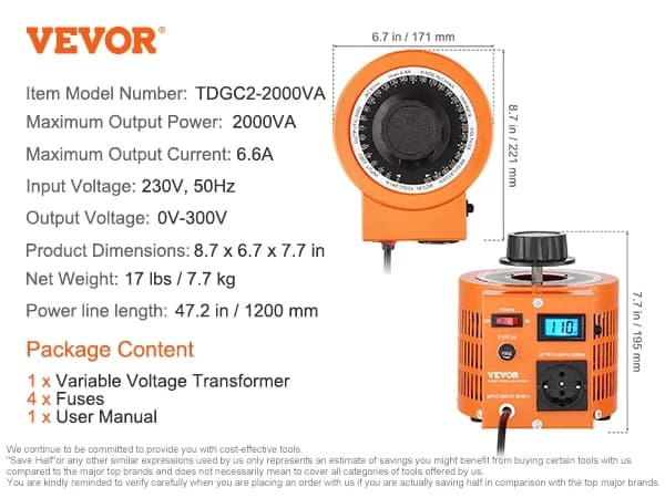 Spänningsomvandlare, Automatisk Variabel, AC Spänningsregulator, 500VA Meter-B